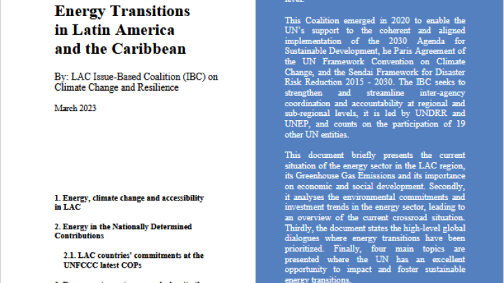 Regional Brief on Energy Transitions in Latin America and the Caribbean